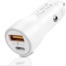 Auris 30W Usb-C + USB Çıkışlı Hızlı Oto Şarj Başlığı