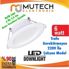 Mutech 10 Adet 6 Watt / 6W LED Spot Lamba Beyaz Kasa + Beyaz Işık 1 Yıl Garantili