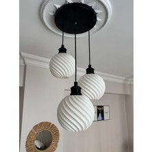 Limon 3Design Viola 3'lü Siyah Sarkıt Avize - 3 Başlıklı Avize Modern Tasarım Yatak Odası Salon Yemek Odası
