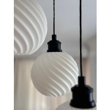 Limon 3Design Viola 3'lü Siyah Sarkıt Avize - 3 Başlıklı Avize Modern Tasarım Yatak Odası Salon Yemek Odası