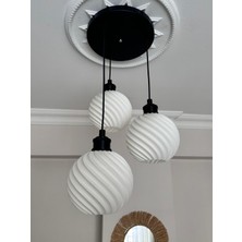 Limon 3Design Viola 3'lü Siyah Sarkıt Avize - 3 Başlıklı Avize Modern Tasarım Yatak Odası Salon Yemek Odası