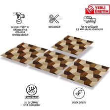 Tink Kendinden Yapışkanlı Geometrik Ahşap Desenli Pvc Karo 30 x 30 cm (4 Adet) 0,36 M2