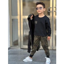 Modavals Rüzgarlıklı Kamuflaj Kumaş Kız Çocuk & Erkek Çocuk Alt Üst Takım