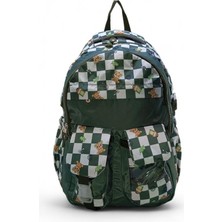 Baginn Damalı Desen Sırt Çantası Ilköğretim Okul Çantası