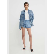 Pepe Jeans Yüksek Bel Normal Mavi Kadın Denim Şort PL801114