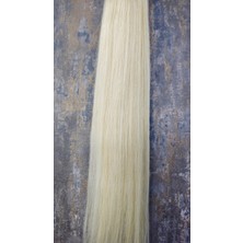 Halit Can HairKing ,55 Cm Dip Üç Bir Yüzde Yüz Gerçek Insan Saçı 200 Adet 120gr. (Platin) Mikro Kaynak