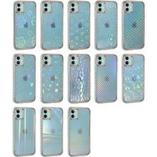 ZORE Apple iPhone 11 Kılıf Desenli Parlayan Transparan Avva Kapak-No6