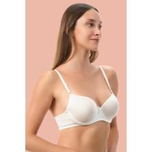 Pileli Store Beyaz Dolgusuz Mikro Tek Sütyen