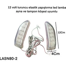 Gcstore 12 Volt Turuncu Ayna ve Tampon Köşesi Elastik LED  Sinyal Lambası