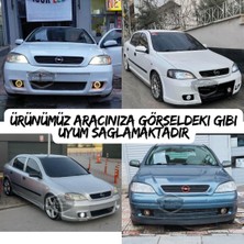 ŞüsCarOto Aksesuar Opel Astra G 1998-2004 Uyumlu Üniversal Mercekli Angel Sis Farı Metal Su Geçirmez 76 mm Buz Mavi Halkalı Gündüz Farı Angel Eyes 2 Adet