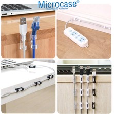 Microcase Yapışkanlı Kablo Sabitleyici Düzenleyici Çok Amaçlı Kablo Toparlayıcı Klips SET-AL4551 20 Adet