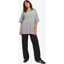 Jjxx Jxrırı Loose Kadın Gri T-Shirt 12263679-MOCKINGBIRD