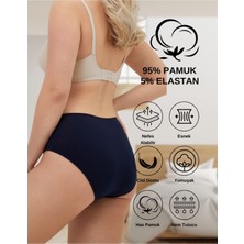 ALYA UNDERWEAR Kadın Pamuklu Renkli Bato / Hipster Slip Külot- Lacivert, Yeşil, Pembe, Pudra, Mavi -5'li Paket