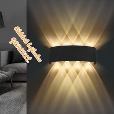 8 Watt, Ultra Kaliteli, Modern Tasarım, Dekoratif Işık Desenli Iç ve Dış Mekan Aplik, Bahçe Armatürü