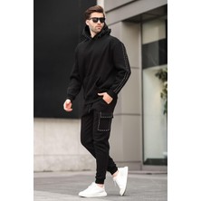 Madmext Siyah Erkek Kapüşonlu Paçası Lastikli Eşofman Takımı 5957