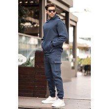 Madmext Lacivert Erkek Kapüşonlu Paçası Lastikli Eşofman Takımı 5957