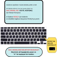 McStorey Rusça Klavye Koruyucu Macbook Air M1 13 Inç 2020 (Touchıd'li Air) A2337 A2179 Us Enter ile Uyumlu