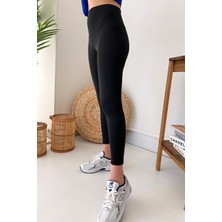 Yakamel Kadın Toparlayıcı Parlak Süper Yüksek Bel Tayt