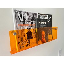Trend Pleksi Dekoratif Kitap Rafı (Transparan Turuncu 70CM)