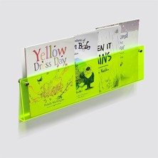 Trend Pleksi Dekoratif Kitap Rafı (Neon Yeşil 50CM)