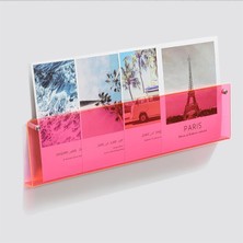 Trend Pleksi Dekoratif Kitap Rafı (Neon Pembe 50CM)