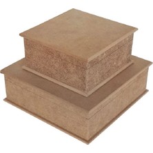 Altınyapı Hobi Market Şapkalı Ikili Kare Kutular Mdf Boyasız