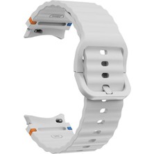 Alstrap Samsung Galaxy Watch 7/fe/6/5/4 Uyumlu Kordon Kavisli Tam Uyumlu Spor Silikon Kordon Dalgalı Tasarım