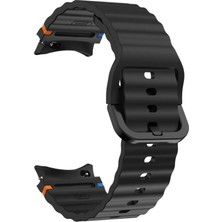 Alstrap Samsung Galaxy Watch 7/fe/6/5/4 Uyumlu Kordon Kavisli Tam Uyumlu Spor Silikon Kordon Dalgalı Tasarım