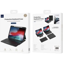 Wiwu iPad Air 10.9 2022 5.nesil Uyumlu Klavyeli Kılıf Wiwu Protective Gizli Kalem Bölmeli Siyah