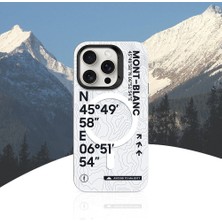 Benks Apple iPhone 14 Pro Max Uyumlu Kılıf Magsafe Şarj Özellikli Koordinat Yazı Desen Summit Serisi Beyaz