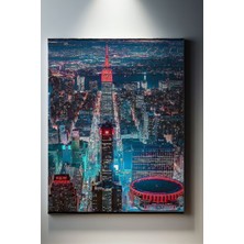 Suala Gece Empire State Binası Manzarası Tablosu-1540