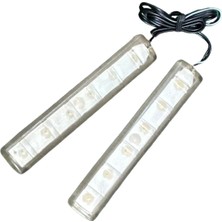 Gcstore 12 Volt Mini Mavi Ledli Elastik Kara Şimşek Lamba 2li