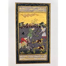 Hasyılmaz Saray Avcılarının Takibi Adlı El Yapımı Minyatür Resim 21X12 cm