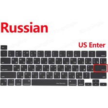 Mcstorey Rusça Klavye Koruyucu Macbook Pro M1-M2 13 Inç 2019/2022 (Touchbarlı) A2251 A2289 A2338 A2141 Us Enter ile Uyumlu