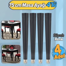 Badem10 4 Adet Elit Masa Dresuar Ayağı 75 cm Plastik Siyah Ayak Mutfak Yemek Masası Mobilya Ayakları Siyah