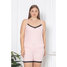 Farya Home X-Dreamy Büyük Beden Dantel Detaylı Ip Askılı Şortlu Pegasus Pijama Takımı