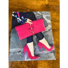 Gönülden Tasarım Zirkon Taşlı Pembe Çantalı Kız Arma Dikiş Aplike 23X19 cm