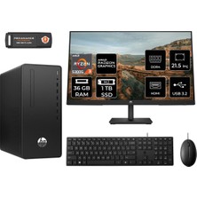 Hp 295 G9 Amd Ryzen 3 5300G 36GB 1tb SSD 21.5" Fhd Monitör 6D391EA Fdos Masaüstü Bilgisayar & Per4 USB Bellek 6D391EAMNT333