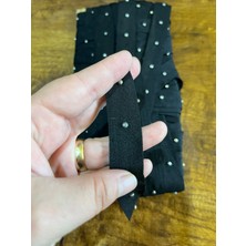 Gönülden Tasarım En 2 cm Çelik Zımbalı Siyah Şerit Dikiş Giyim Aksesuarı 1 Metre
