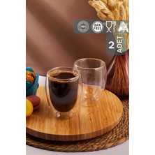 Mis Kitchen 2 Adet 300 ml Soğuk Sıcak Kahve Sunum Bardağı - Çift Cidarlı Latte Americano Bardağı