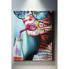 Suala Pop Art Temalı, Kadın Portre Tablo-962