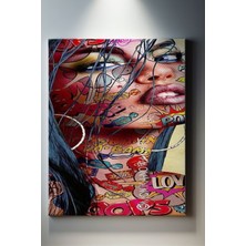 Suala Pop Art Temalı Kadın Portre Tablo-1176
