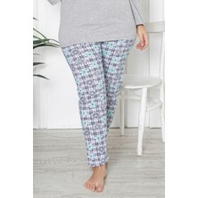 Farya Home X-Dreamy Büyük Beden Pamuklu Desenli Uzun Kollu Pijama Takımı