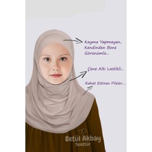 Betül Akbay Kız Çocuk Pratik Başörtü Pamuklu Meryem Model Bej