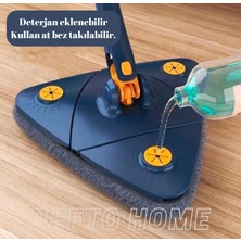 Befto Home Duvar, Yer, Cam Silebilen Yedek Mikrofiber Bezli Kendinden Sıkmalı Üçgen Mop