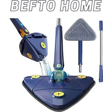 Befto Home Duvar, Yer, Cam Silebilen Yedek Mikrofiber Bezli Kendinden Sıkmalı Üçgen Mop