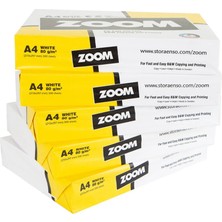 Zoom A4 Fotokopi Kağıdı 80 gr 1 Koli 5 Paket 2.500 Sayfa