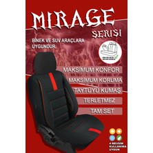 Jet Garaj Renault R11 Uyumlu Koltuk Kılıfı Mirage Serisi - Kırmızı