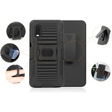 ZORE Galaxy Xcover Pro Kılıf Double Clip Kapak-Siyah