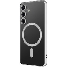 ZORE Galaxy S24 Kılıf Kamera Korumalı Magsafe Wireless Şarj Özellikli Demre Kapak-Gümüş